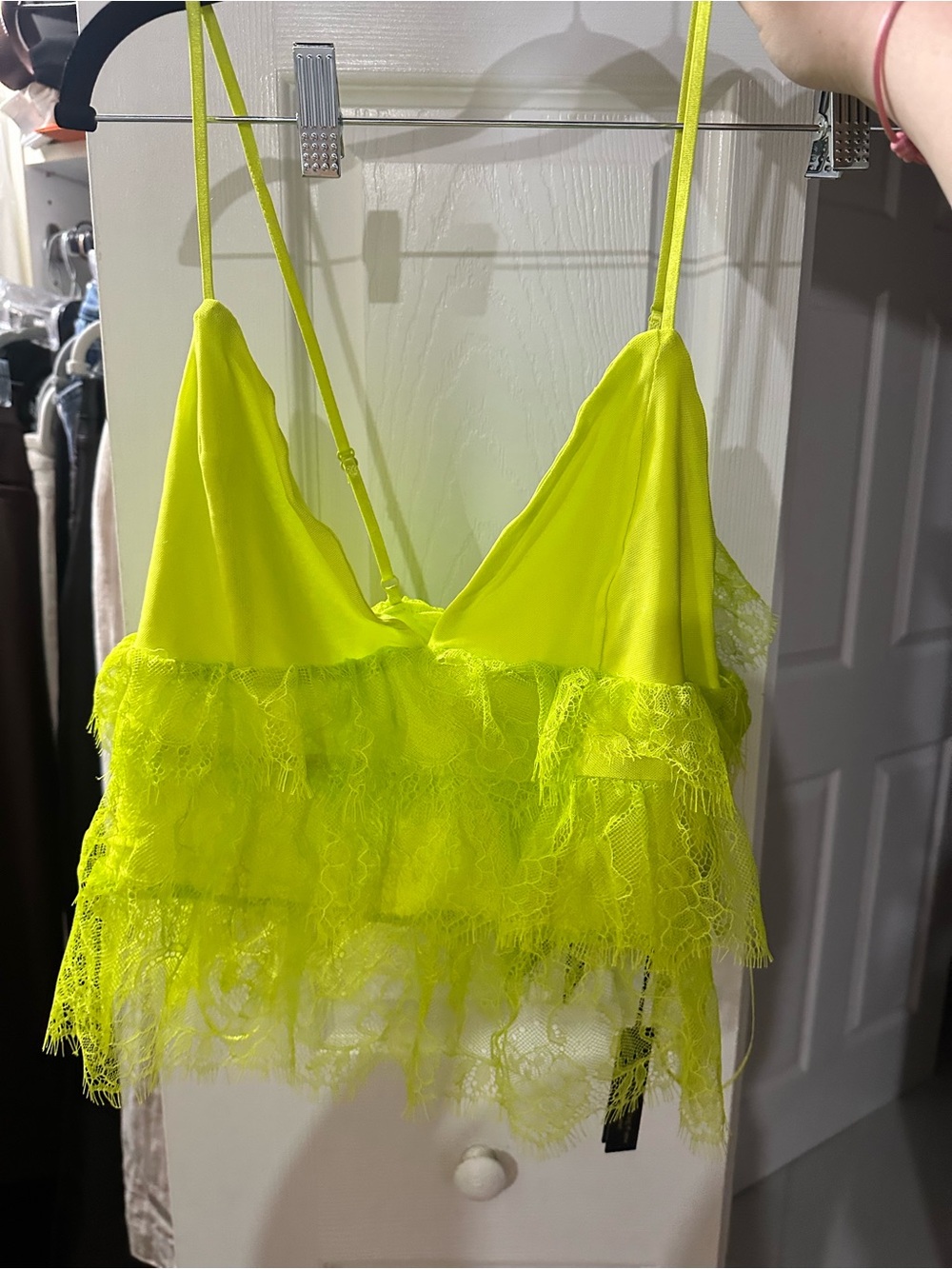 AFRM Neon Lime Sheer Lace Maxi Skirt and Top. New with tags - Picture 4 of 6